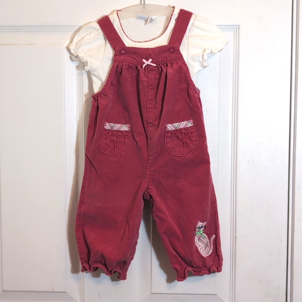 Talbots Kids cute shirt and matching corduroy overalls 6-9 mos